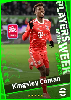 Kingsley Coman eFootball 2026 player card, 94 OVR LMF
