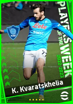 K. Kvaratskhelia eFootball 2026 player card, 93 OVR LWF