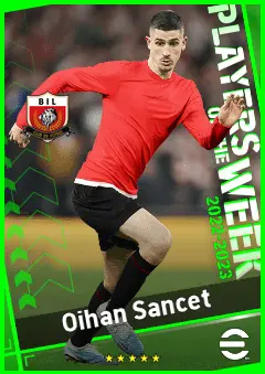 Oihan Sancet eFootball 2026 player card, 92 OVR CMF