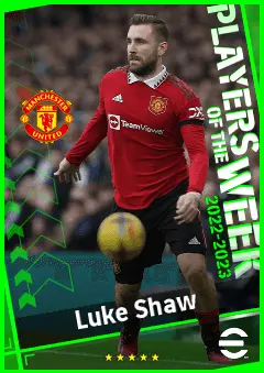 Luke Shaw eFootball 2026 player card, 93 OVR CB