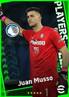 Juan Musso eFootball 2026 player card, 92 OVR GK