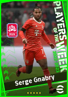 Serge Gnabry eFootball 2026 player card, 94 OVR RMF