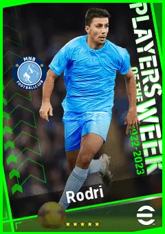 Rodri eFootball 2026 player card, 95 OVR DMF