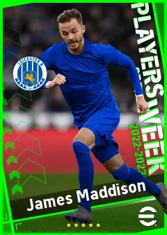 James Maddison eFootball 2026 player card, 93 OVR AMF