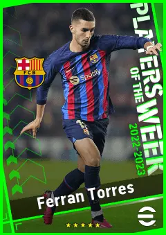 Ferran Torres eFootball 2026 player card, 94 OVR RWF