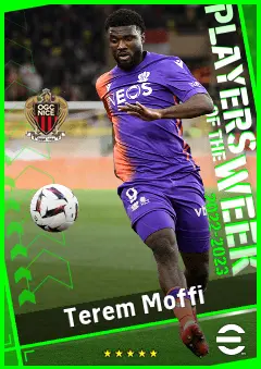 Terem Moffi eFootball 2026 player card, 90 OVR CF