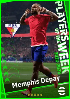 Memphis Depay eFootball 2026 player card, 93 OVR CF