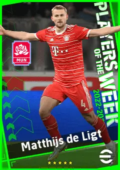 Matthijs de Ligt eFootball 2026 player card, 95 OVR CB