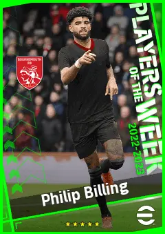 Philip Billing eFootball 2026 player card, 90 OVR AMF