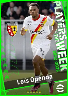 Loïs Openda eFootball 2026 player card, 92 OVR CF