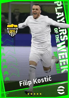 Filip Kostić eFootball 2026 player card, 93 OVR LMF