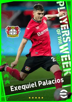 Exequiel Palacios eFootball 2026 player card, 90 OVR CMF