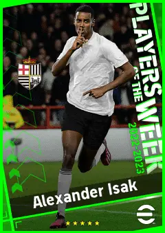 Alexander Isak eFootball 2026 player card, 94 OVR CF