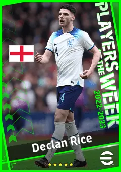 Declan Rice eFootball 2026 player card, 94 OVR DMF