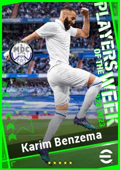 Karim Benzema eFootball 2026 player card, 96 OVR CF