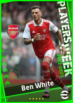 Ben White eFootball 2026 player card, 93 OVR RB