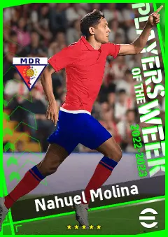 Nahuel Molina eFootball 2026 player card, 92 OVR RB