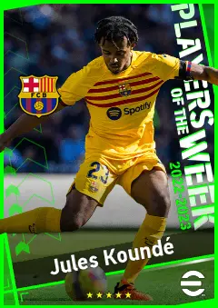 Jules Koundé eFootball 2026 player card, 95 OVR RB