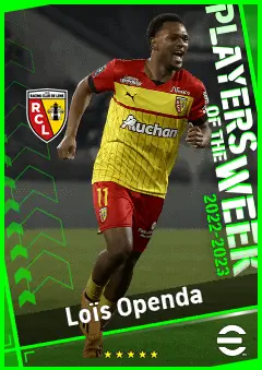 Loïs Openda eFootball 2026 player card, 90 OVR CF