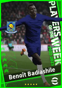 Benoît Badiashile eFootball 2026 player card, 91 OVR CB