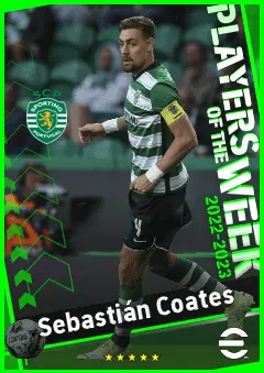 Sebastián Coates eFootball 2026 player card, 91 OVR CB