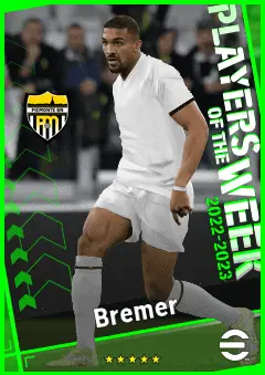 Bremer eFootball 2026 player card, 93 OVR CB
