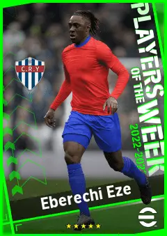 Eberechi Eze eFootball 2026 player card, 91 OVR CMF