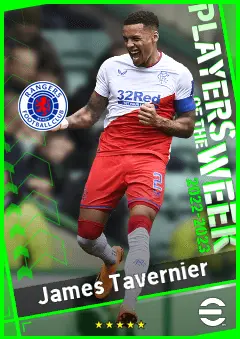 James Tavernier eFootball 2026 player card, 90 OVR RB