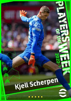 Kjell Scherpen eFootball 2026 player card, 90 OVR GK
