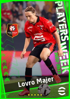 Lovro Majer eFootball 2026 player card, 93 OVR CMF