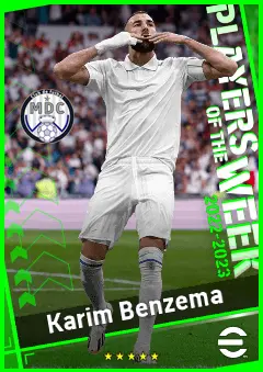 Karim Benzema eFootball 2026 player card, 97 OVR CF