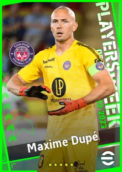 Maxime Dupé eFootball 2026 player card, 90 OVR GK