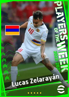 Lucas Zelarayán eFootball 2026 player card, 90 OVR LWF