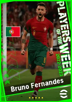 Bruno Fernandes eFootball 2026 player card, 95 OVR DMF