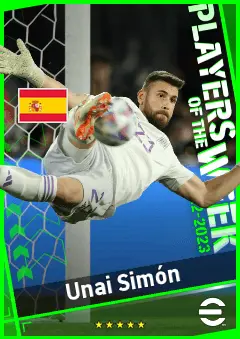 Unai Simón eFootball 2026 player card, 94 OVR GK