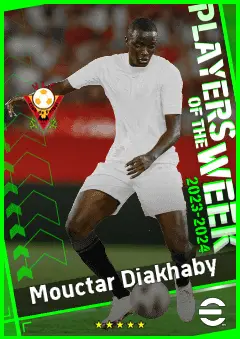 Mouctar Diakhaby eFootball 2026 player card, 91 OVR DMF