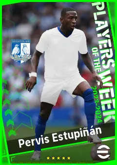 Pervis Estupiñán eFootball 2026 player card, 92 OVR LB