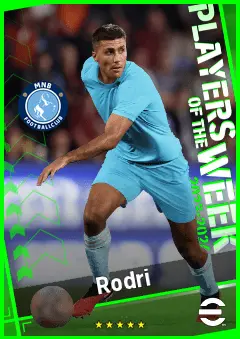 Rodri eFootball 2026 player card, 95 OVR DMF