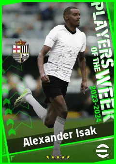 Alexander Isak eFootball 2026 player card, 93 OVR CF
