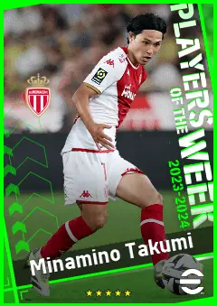 Minamino Takumi eFootball 2026 player card, 91 OVR SS