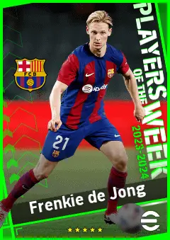 Frenkie de Jong eFootball 2026 player card, 95 OVR CB