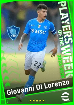 Giovanni Di Lorenzo eFootball 2026 player card, 92 OVR RB
