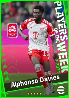 Alphonso Davies eFootball 2026 player card, 94 OVR LB