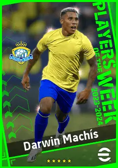Darwin Machís eFootball 2026 player card, 91 OVR LMF