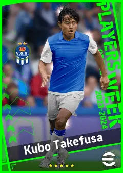 Kubo Takefusa eFootball 2026 player card, 93 OVR RWF