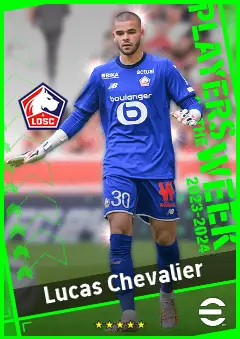 Lucas Chevalier eFootball 2026 player card, 92 OVR GK