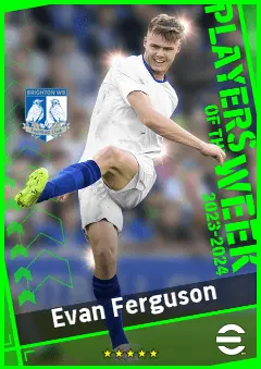 Evan Ferguson eFootball 2026 player card, 92 OVR CF