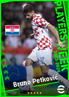 Bruno Petković eFootball 2026 player card, 92 OVR CF