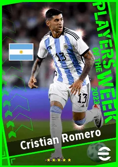 Cristian Romero eFootball 2026 player card, 93 OVR CB