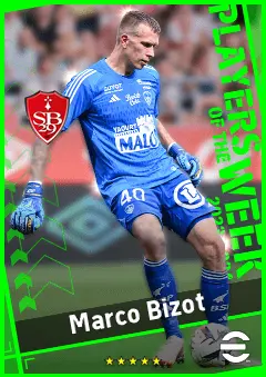 Marco Bizot eFootball 2026 player card, 90 OVR GK